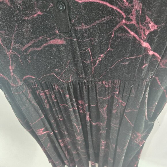 Torrid Black Pink Super Soft Marble Galaxy Raglan Sleeve Midi Dress Size 1/1X - Picture 7 of 11